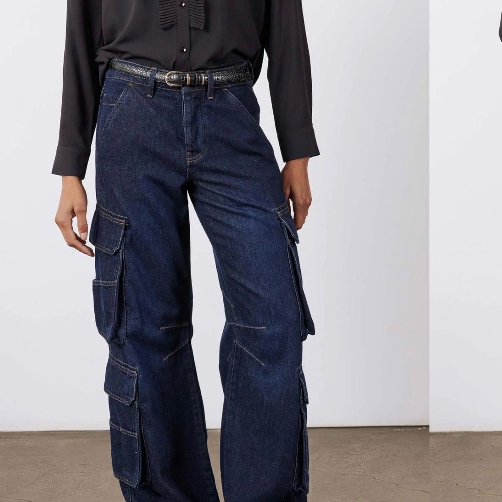 Dark Blue Cargo Jeans - Picture 2 of 5
